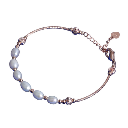 Metal Medley Pearl Charm Adjustable Bracelet // 5MM
