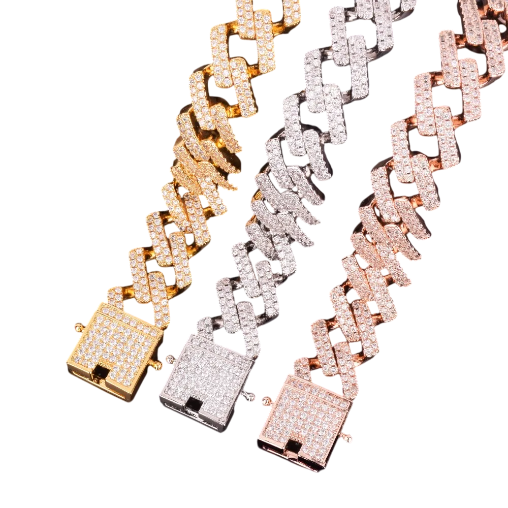 Iced Out Square Face Cuban Link Bracelet // 18MM