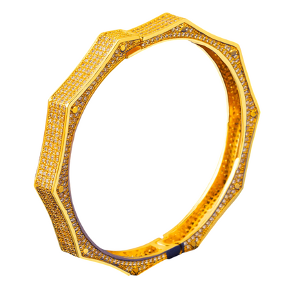 Iced Out Polygon Bangle Bracelet // 8mm