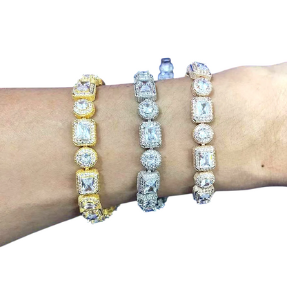 Iced Out Geometric Brilliance Tennis Bracelet