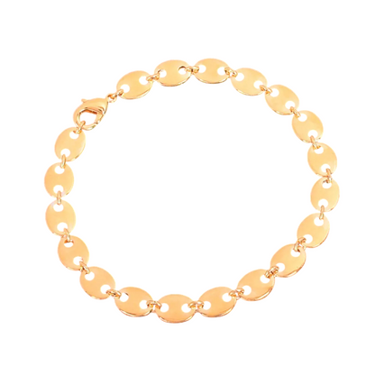 Glossy Coffee Bean Solid back Link Bracelet