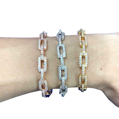 Iced Out Rectangular Luxury Links Bracelet