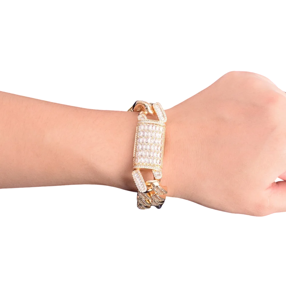Iced Out Baguette Miami Cuban Link Bracelet // 20MM