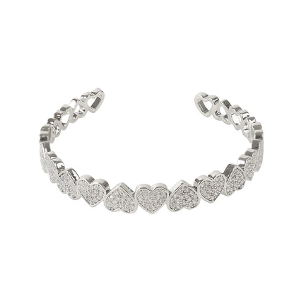 Luxury Hearts Adjustable Cuff Bracelet