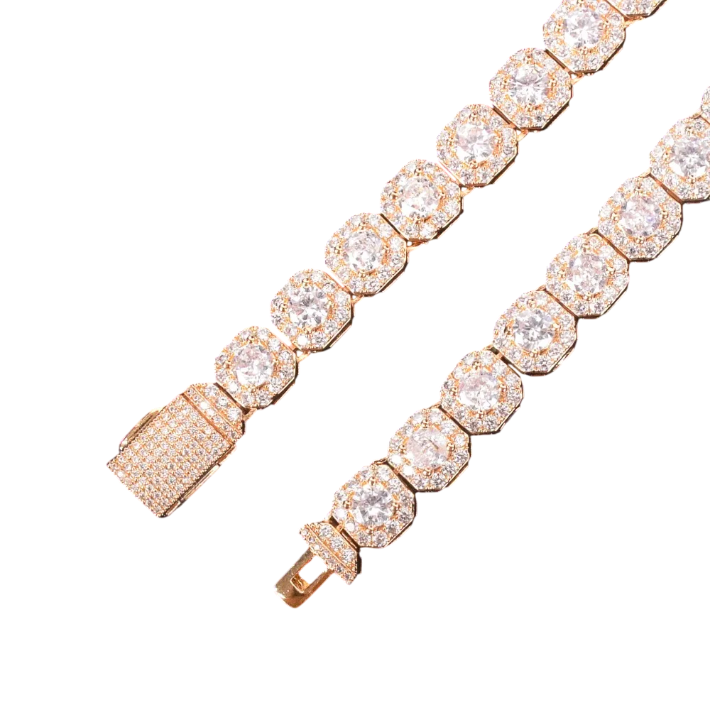 Iced Out Octagon Cluster Tennis Bracelet