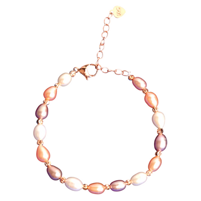 Soft Hues Sterling Silver Pearl Bracelet // 6MM