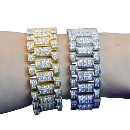 Iced Out Watch Band Style Hip Hop Bracelet // 20MM