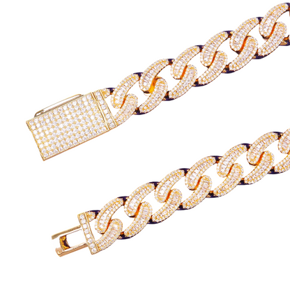 Iced Out Baguette Shine Cuban Link Bracelet