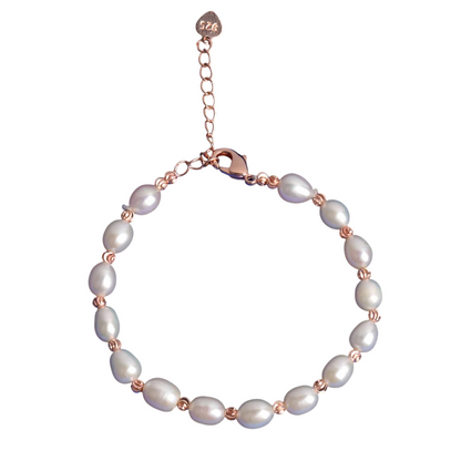 Soft Hues Sterling Silver Pearl Bracelet // 6MM