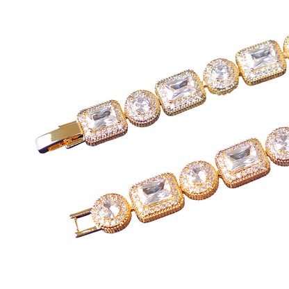 Iced Out Geometric Brilliance Tennis Bracelet