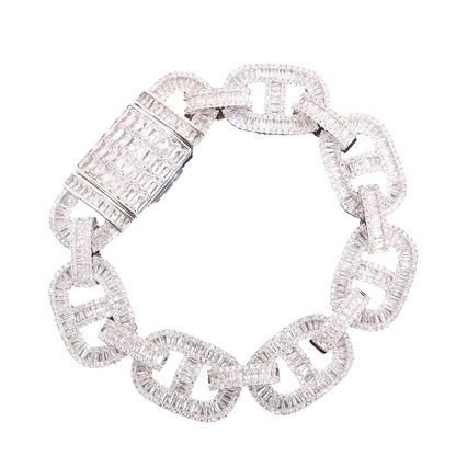 Iced Out Baguette Gucci Chain Bracelet