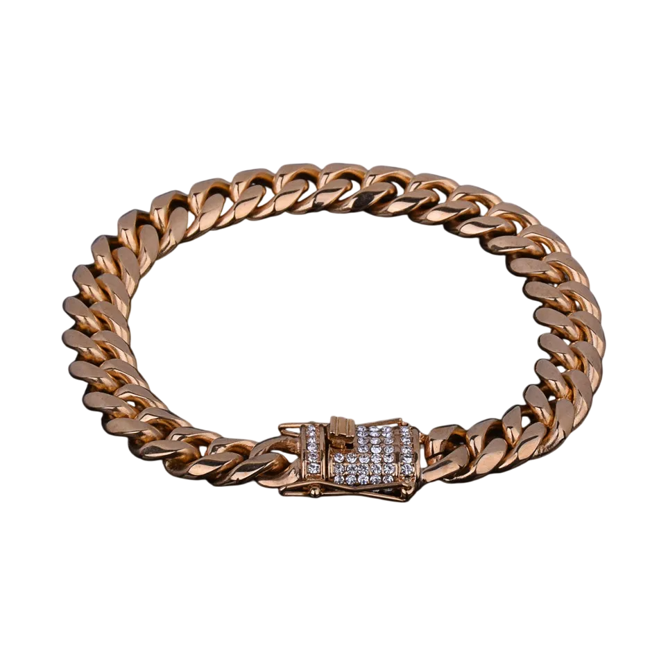Stainless Steel Luxury Lock Miami Cuban Link Bracelet