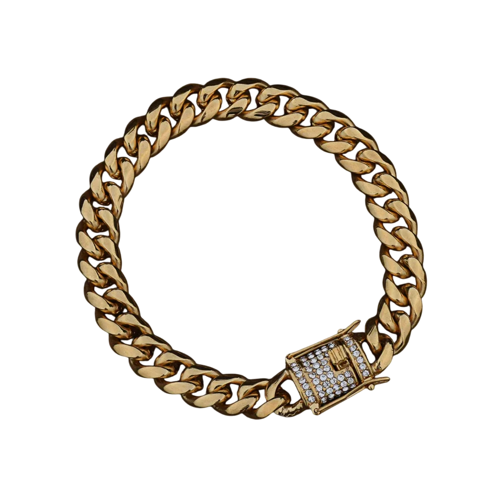 Stainless Steel Luxury Lock Miami Cuban Link Bracelet