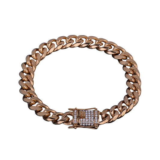 Stainless Steel Luxury Lock Miami Cuban Link Bracelet