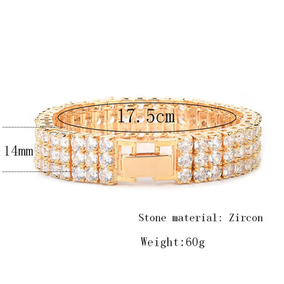 Iced Out Tripe Luxury CZ Tennis Bracelet // 14MM