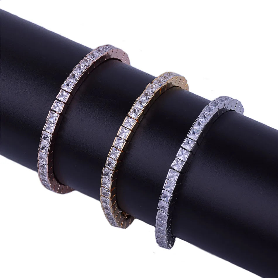 Iced Out Princess-cut Baguette Tennis Bracelet // 5MM