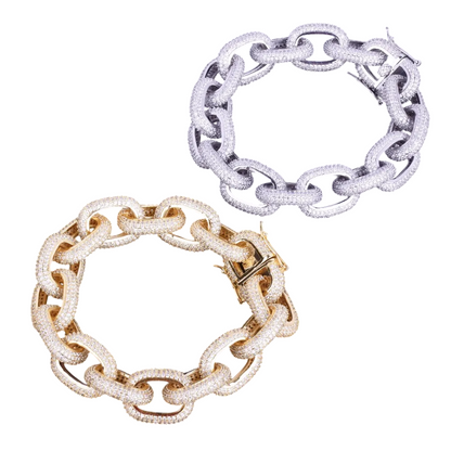 Iced Out Round Cuban Link Bracelet // 18MM