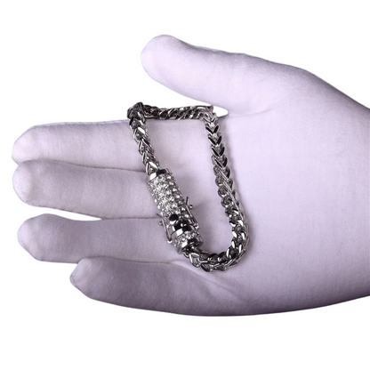 Stainless Steel Box Clasp Fox Franco Link Bracelet