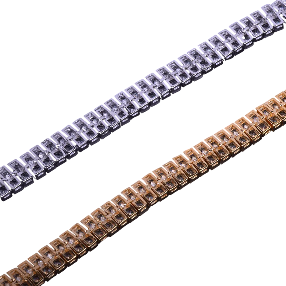Iced Out Dual Luxury Baguette Tennis Bracelet // 10MM