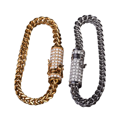 Stainless Steel Box Clasp Fox Franco Link Bracelet