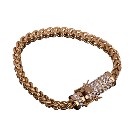 Stainless Steel Box Clasp Fox Franco Link Bracelet
