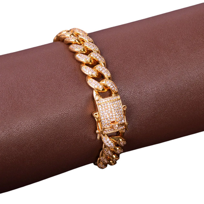 Iced Out Miami Cuban Link Bracelet // 12mm