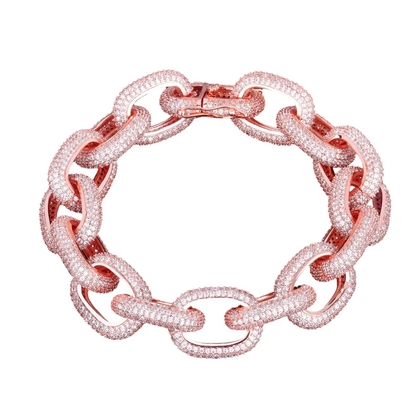 Iced Out Round Cuban Link Bracelet // 18MM