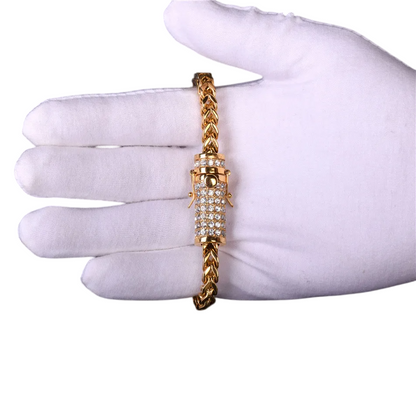 Stainless Steel Box Clasp Fox Franco Link Bracelet