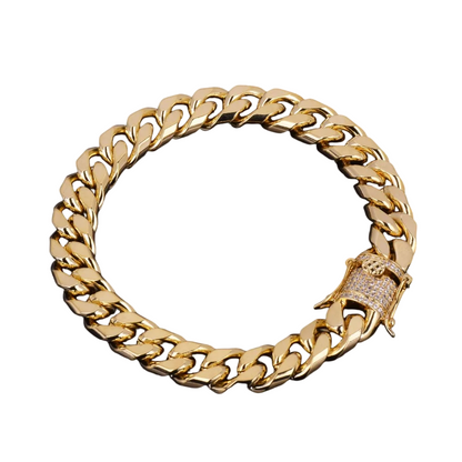 Iced Out Luxury Clasp Cuban Link Bracelet // 11MM