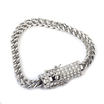 Stainless Steel Box Clasp Fox Franco Link Bracelet
