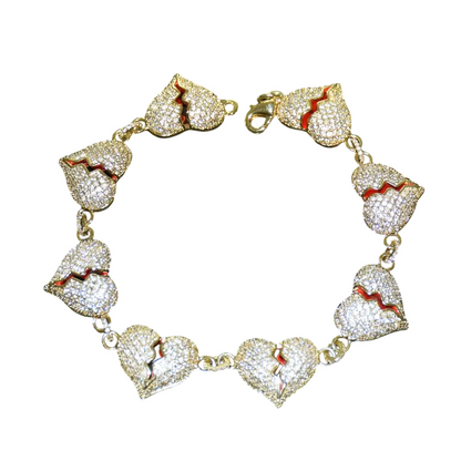 Iced Out Broken Heart Luxury Bracelet