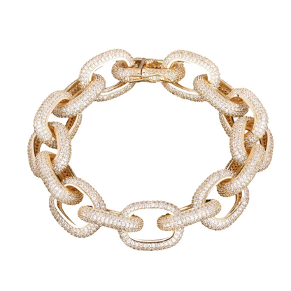 Iced Out Round Cuban Link Bracelet // 18MM
