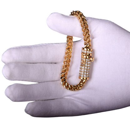 Stainless Steel Box Clasp Fox Franco Link Bracelet