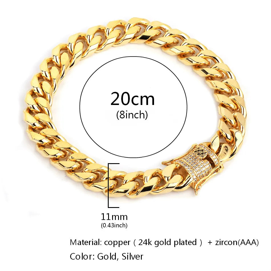 Iced Out Luxury Clasp Cuban Link Bracelet // 11MM