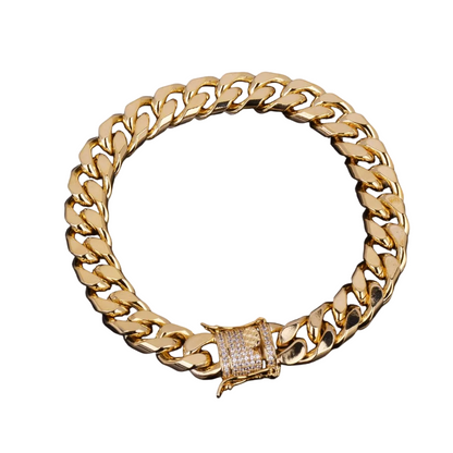 Iced Out Luxury Clasp Cuban Link Bracelet // 11MM
