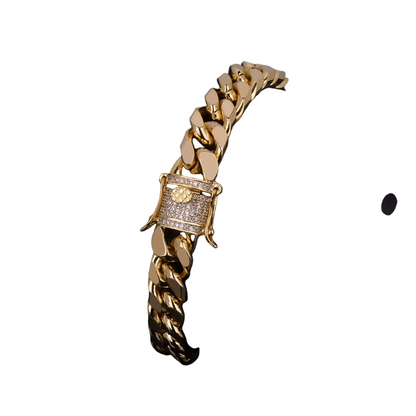 Iced Out Luxury Clasp Cuban Link Bracelet // 11MM