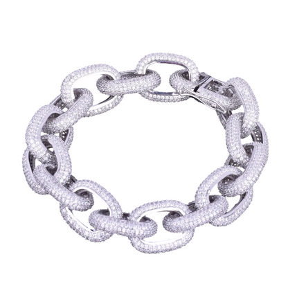 Iced Out Round Cuban Link Bracelet // 18MM