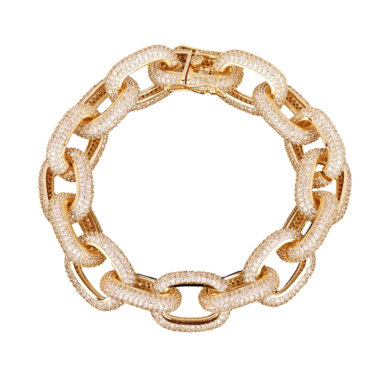 Iced Out Round Cuban Link Bracelet // 18MM