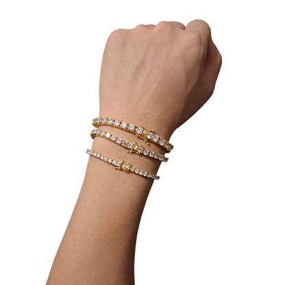 Iced Out Single Row Tennis Bracelet // 3mm,4mm,5mm,6mm