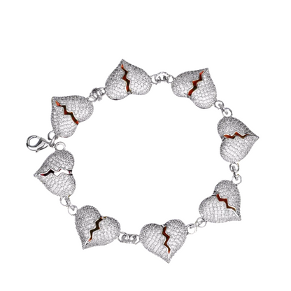 Iced Out Broken Heart Luxury Bracelet