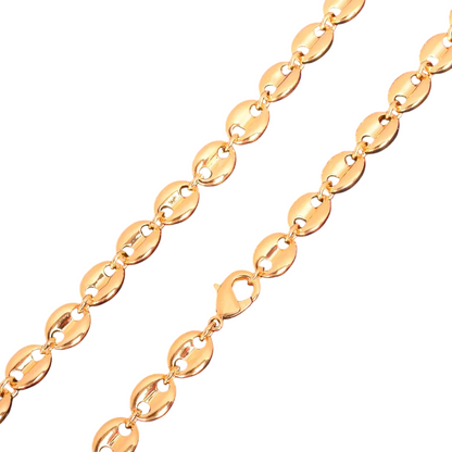 Glossy Coffee Bean Solid back Link Bracelet