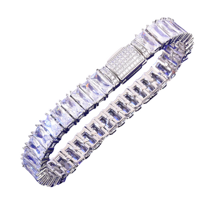 Iced Out Hip Hop Baguette Bracelet // 14MM