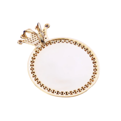 Custom Iced Out Medallion with Crown Photo Pendant
