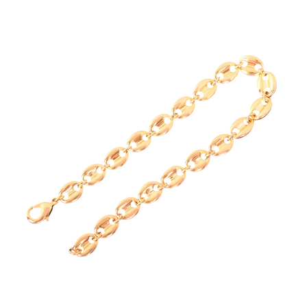 Glossy Coffee Bean Solid back Link Bracelet