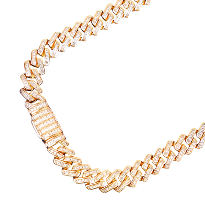 Iced Out Baguette Row Cuban Link Bracelet // 11MM