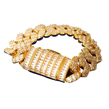 Iced Out Luxury Baguette Cuban Link Bracelet // 20MM