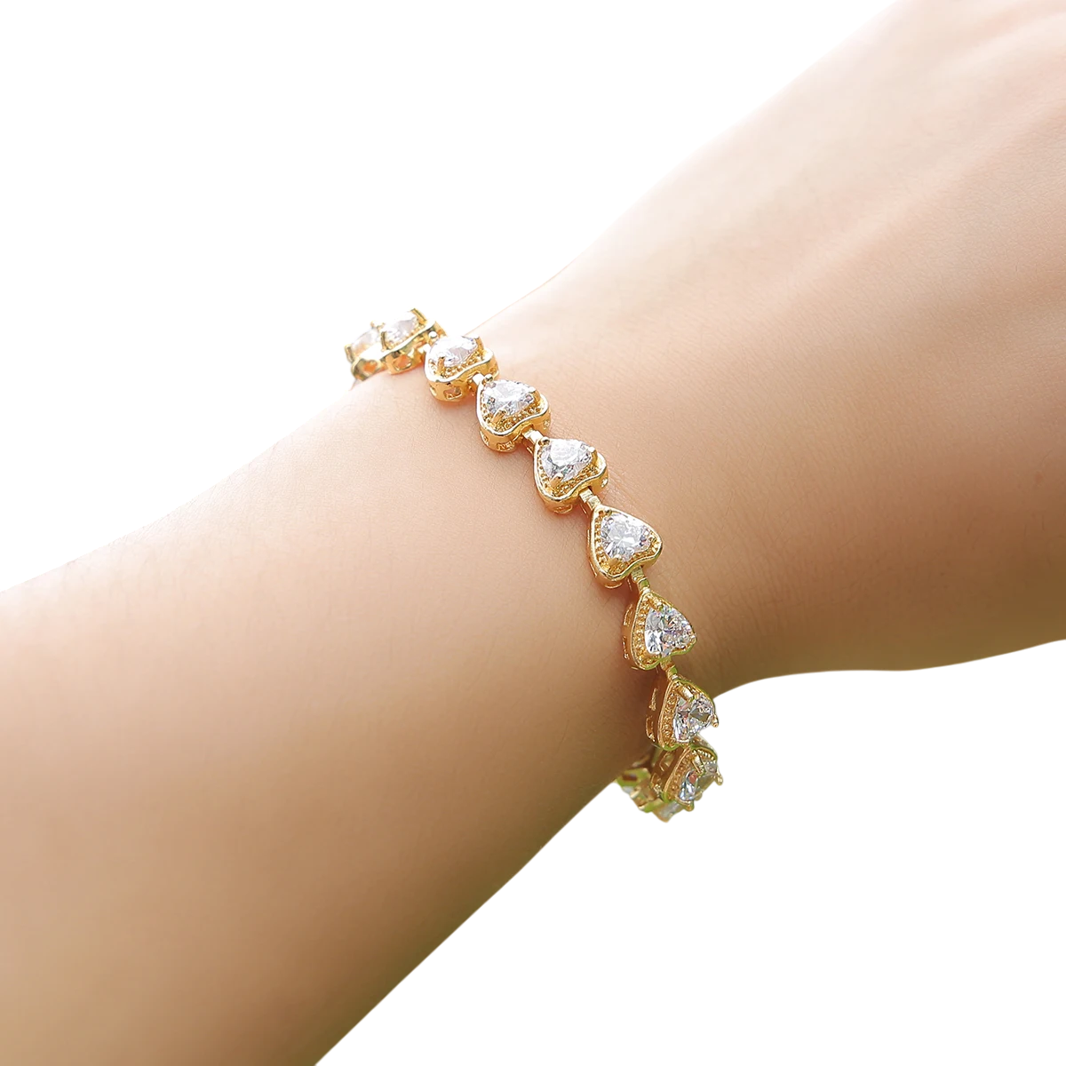 Iced Out Heart Tennis Bracelet // 6MM