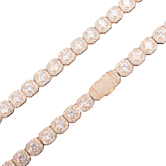 Iced Out Octagon Cluster Tennis Bracelet