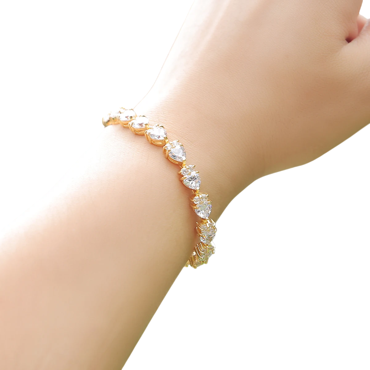 Floral Hearts Cluster Tennis Bracelet // 8MM