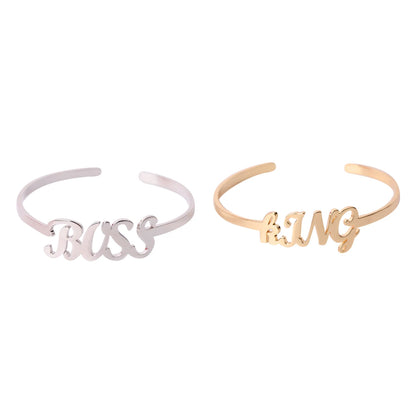Custom Letter Stainless Steel Adjustable Cuff Bracelet